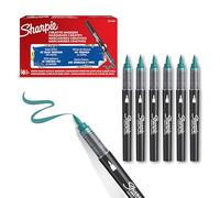 Sharpie Marqueurs Créatifs feutres acrylique | Pointe pinceau | Feutres de coloriage adulte à base d’eau idéal pour coloriage mystère, scrapbooking, dessiner, etc. | Vert Émeraude | Lot de 6