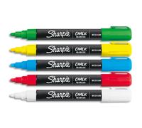 SHARPIE Blister de 5 marqueurs SHARPIE Chalk White, pointe ogive moyenne. Coloris assortis