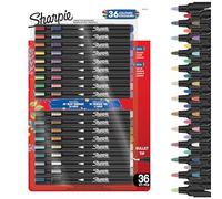 Sharpie Feutres acrylique | Pointe ogive | Feutres de coloriage adulte idéal pour coloriage mystère, dessiner etc. | Encre anti-bavures à base d’eau | Teintes Chaudes | Lot de 36