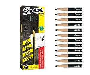 Sharpie China Marker Marqueur Polyvalent | Pointe Fine | Noir | Lot de 12