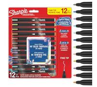 Sharpie Creative Marker Lot de 12 marqueurs de peinture acrylique | Tons terre | Marqueurs de peinture à base d'eau | Encre sans bavure écrit sur la plupart des surfaces | Pointe fine | Fournitures