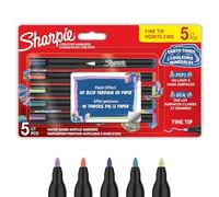 Sharpie Creative Marker Lot de 5 marqueurs de peinture acrylique | Tons terre | Marqueurs de peinture à base d'eau | Encre sans bavure écrit sur la plupart des surfaces | Pointe fine | Fournitures
