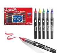 SHARPIE Creative Markers, marqueurs acryliques à base d'eau, pointe pinceau, couleurs assorties, 5 pièces