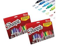 Sharpie Ensemble de marqueurs permanents Assortiment de couleurs en édition limitée | Fine Point | 18 marqueurs x 2 | Ensemble de rentrée scolaire