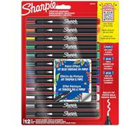 Sharpie Feutres acrylique - Pointe ogive, encre anti-bavures à base d'eau - Lot de 12