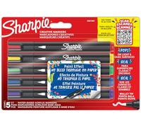 Sharpie Feutres acrylique | Pointe pinceau | Feutres de coloriage adulte idéal pour coloriage mystèredessineretc. | Encre anti-bavures à base d’eau | Couleurs assorties | Lot de 5