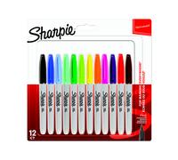 Sharpie Fine Marqueur permanent pointe ogive 0,9 mm - 12 couleurs assorties