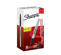 Sharpie Marqueurs permanents Pointe fine Noir Lot de 24