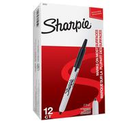 Sharpie Lot De 12 Marqueurs Permanent Rt Rétractable Pointe Ogive Noir
