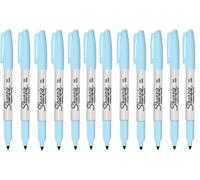 Sharpie Lot de 12 marqueurs permanents à pointe fine Bleu clair Topaze