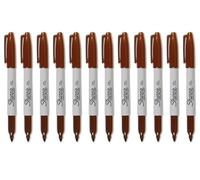 Sharpie Lot de 12 marqueurs permanents à pointe fine Marron