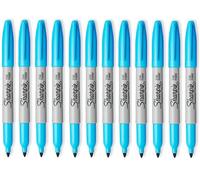 Sharpie Lot de 12 marqueurs permanents à pointe fine Nano Bleu, Stylo Feutre