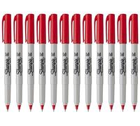 Sharpie Lot de 12 marqueurs permanents à pointe ultra fine - Encre rouge