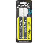 Sharpie Lot De 2 Marqueurs Craie Pointe Moyenne Effaçables Avec Un Chiffon Humide Blanc