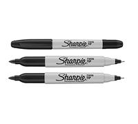 Sharpie Lot de 3 marqueurs permanents à double pointe - Encre noire - Pointe fine et ultra fine