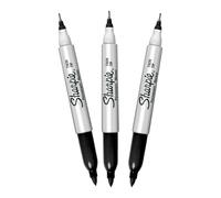 Sharpie Lot de 3 stylos double face noirs à double pointe fine et ultra fine pour livres de coloriage pour adultes, journal, croquis et projets artistiques