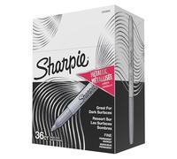 Sharpie Lot de 36 marqueurs permanents métallisés à pointe fine, argent métallisé