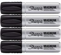 Sharpie Lot de 4 Marqueurs Permanents à Pointe Biseautée Extra Large, Noir, Pointe Biseautée en Feutre, Encre à Séchage Rapide, Résistante à l'Eau et à la Décoloration
