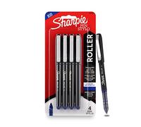 Sharpie Lot de 4 stylos à bille bleus | Anti-taches Idéal pour une utilisation régulière au bureau | Articles de papeterie | Pointe aiguille (0,5 mm)