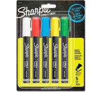 Sharpie Lot De 5 Marqueurs Craie Effaçables Avec Un Chiffon Humide Couleurs Assorties
