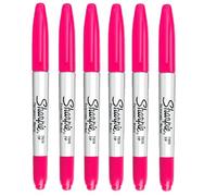 Sharpie Lot de 6 marqueurs à double pointe fine et ultra fine Rose vif