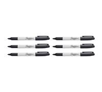 Sharpie Lot De 6 Marqueurs Permanent Fine Pointe Ronde Noir
