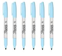 Sharpie Lot de 6 marqueurs permanents à pointe fine Bleu clair Topaze