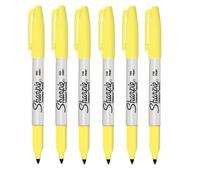 Sharpie Lot de 6 marqueurs permanents à pointe fine Jaune citrine