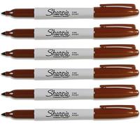 Sharpie Lot de 6 marqueurs permanents à pointe fine Marron