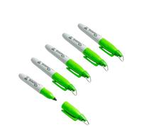 Sharpie Lot de 6 mini marqueurs permanents avec porte-clés pour clés, chaînes et cordons, pointe fine, encre vert émeraude clair, emballés dans un sac en plastique