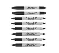 Sharpie Lot de 8 marqueurs permanents à double pointe - Encre noire - Pointe fine et ultra fine