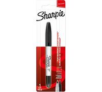 Sharpie Marker Twin Tip Extra Fin + Fin noir blister
