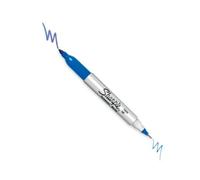 Sharpie Marqueur permanent double pointe - Bleu - Double pointe fine et ultra fine - 1 pièce - Imperméable et résistant à la décoloration