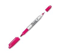 Sharpie Marqueur permanent double pointe - Magenta - Double pointe fine et ultra fine - 1 pièce - Imperméable et résistant à la décoloration
