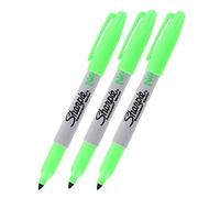 Sharpie Marqueur permanent Néon, Vert d'encre, Lot de 3