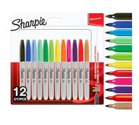 Sharpie marqueurs indélébiles | pointe fine | assortiment de couleurs à encre permanente | Lot de 12