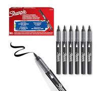 Sharpie Marqueurs Créatifs feutres acrylique | Pointe pinceau | Feutres de coloriage adulte à base d’eau idéal pour coloriage mystère, scrapbooking, dessiner, etc. | Noir | Lot de 6