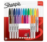 Sharpie marqueurs indélébiles | pointe fine | assortiment de couleurs à encre permanente | Lot de 24