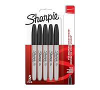 SHARPIE marqueurs indélébiles | pointe fine | encre noir permanent | Lot de 5