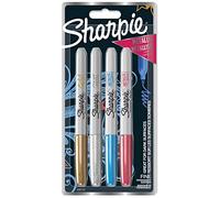 SHARPIE Marqueurs Métallisés Permanents Pointe Fine Assortiment de Couleurs Lot de 4