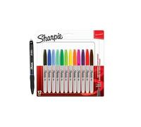 Sharpie Marqueurs permanents avec stylo S Gel | Pointe fine pour des détails audacieux | Couleurs assorties | 12 marqueurs + 1 stylo