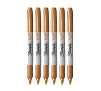 Sharpie Marqueurs permanents métallisés - Pointe Fine - Bronze - Lot de 6
