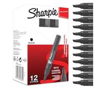Sharpie - marqueurs permanents - pointe biseautée - noir - lot de 12