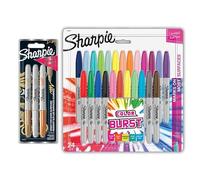 Sharpie Marqueurs permanents Pointe fine | Éclat de couleur et couleurs métalliques assorties | 24 +3 marqueurs