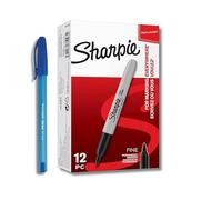 Sharpie Marqueurs permanents | Pointe fine pour des détails audacieux | Encre noire | 12 marqueurs + stylo PaperMate