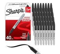 Sharpie Marqueurs permanents | Pointe fine pour des détails audacieux | Encre noire | 40 marqueurs