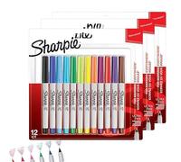 SHARPIE Marqueurs permanents | Pointe ultra fine pour un marquage précis | 12 marqueurs x 3