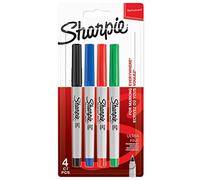 Sharpie – marqueurs permanents – pointe ultrafine – assortiment de couleurs classiques – pochette de 4