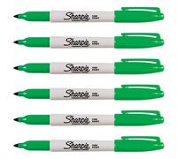 SHARPIE Pack of 6 Permanent Markers Fine Round Tip Green