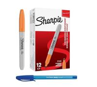 Sharpie PaperMate Lot de 12 marqueurs permanents à pointe fine Orange